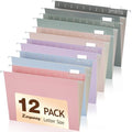 Zzrywuty Hanging File Folders Letter Size, 12-Pack Hanging File Folder with 1/5-Cut Tabs, Pastel File Folders Hanging Organizers for Filing Cabinet, Bulky Files & Medical Charts by Zzrywuty