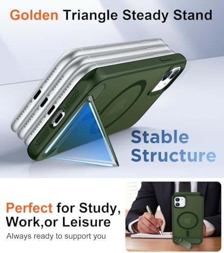 Temdan Magnetic Compatible with iPhone 11 Phone Case, [Built-in Invisible Kickstand][Compatible with MagSafe] [Military Grade Shockproof] Slim Translucent Matte Phone Case for iPhone 11 6.1" - Image 3