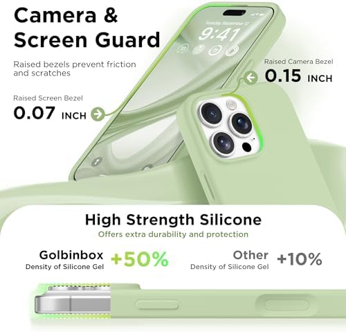 GolbinBox Magnetic for iPhone 16 Pro Max Case, Silicone Cover, Green - Image 5
