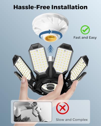 Adiding LED Garage Lights, Ultra Brighter 14000LM 6500K Garage Lighting - Image 4