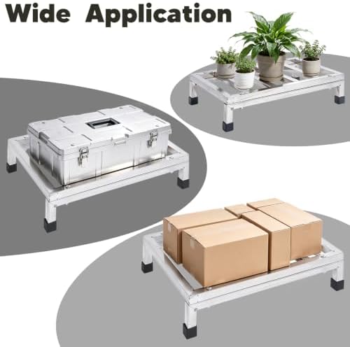2 Pack Dunnage Rack, 15.7x11.8x3.9 Stainless Steel Shelf, Floor Shelf, Commercial Food Floor Rack 300 lb Capacity for Restaurant Kitchen Garage and Bakery, Shop & Garage Storage - Image 7