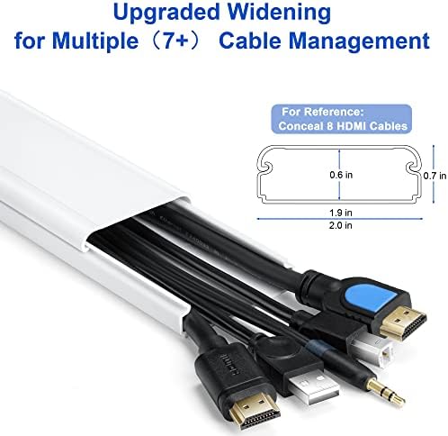 ZhiYo Cord Hider for Wall Mounted TV 34in, White Cord Cover 2inW x 0.7inH - Image 2