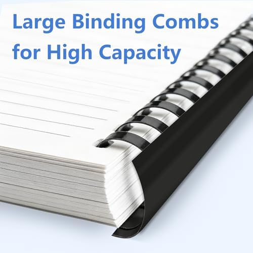 HOUYEE 40 Pack Plastic Binding Combs, 19 Rings, Multi-Size, Black - Image 4