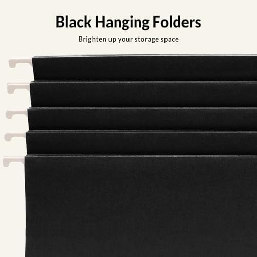 SUNEE 6 Pack Hanging File Folders,Hanging File Folders Letter Size with 1/5-cut Tabs,Black Folders,Stay Organized for Your Home and Office Bulk File and Documents - Image 4