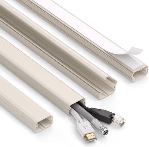 ZhiYo 63in Beige Cord Hider Wall, Large Size Fits 2-4 Cords, 1.2inW 0.7inH by ZhiYo