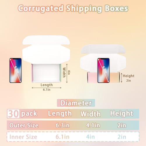 30 Pack 6x4x2 In Color Shipping Boxes - Image 2