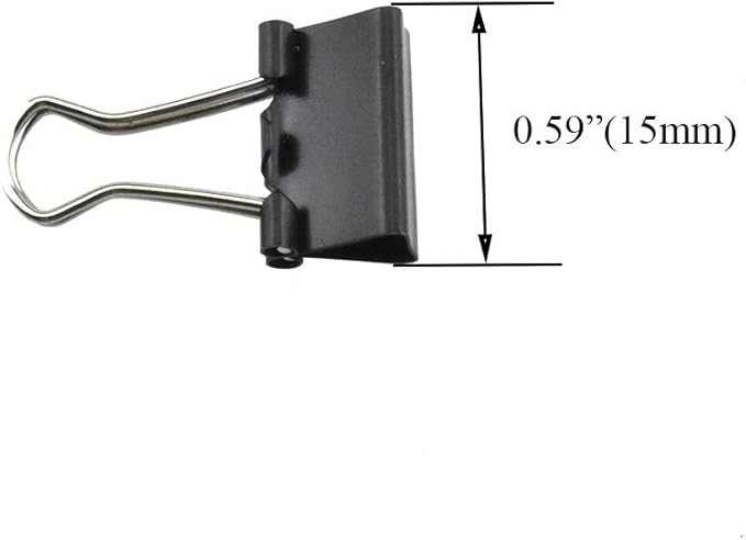 HAHIYO Binder Clips Paper Clamps Spring Steel Sturdy Mini 0.59 inches Width 0.2 - Image 2