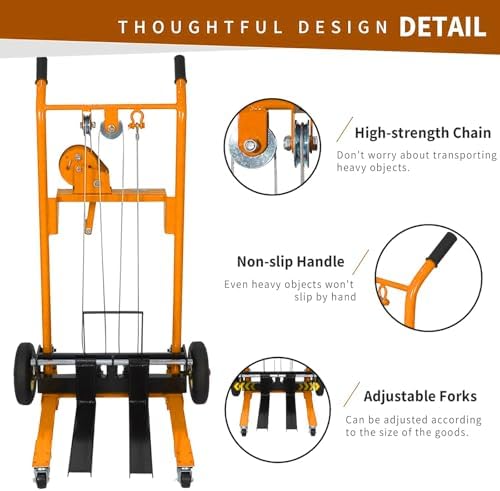 Tory Carrier Winch Stacker Material Lift Dolly 440lbs 35.4" Max Lift - Image 5