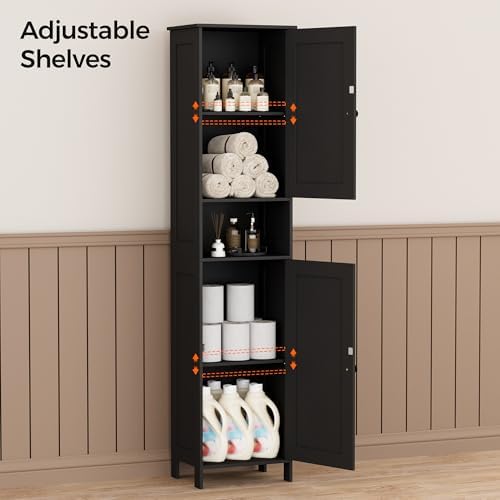 Homleke Tall Bathroom Storage Cabinet with 2 Doors, Slim Bathroom Cabinet - Image 5