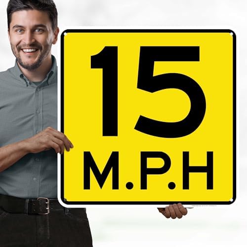 15 Mph Sign, 24x24 Inches, 55 mil thick HDPS (high density polystyrene), Made in USA by My Sign Center - Image 2