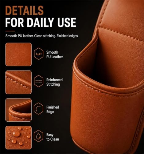 Universal Leather Car Door Cup Holder Extra Large Drink Organizer (2PCS) - Image 5