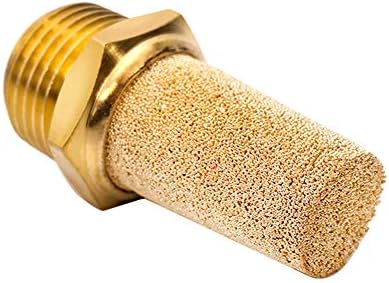 Beduan 3 Pcs Pneumatic Brass Exhaust Muffler Filter, 3/8" Male Thread Hex Sintered Silencer Air Line Fitting - Image 2