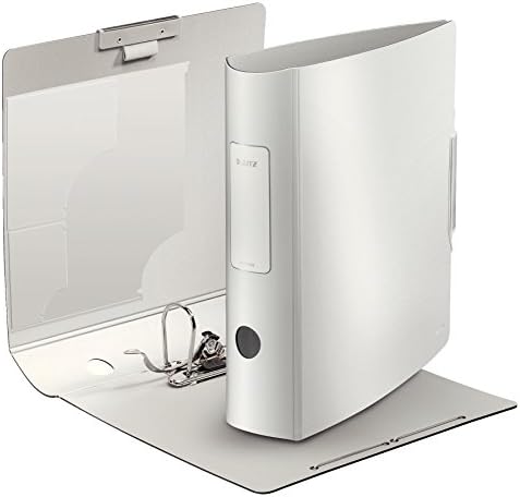 Leitz Lever Arch File, Arctic White, A4, Curved Spine 8.2 cm Width, Elastic Fastening, Light polyfoam, Style Range, 11080004 - Image 2