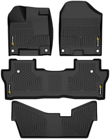 G-PLUS 4PCS TPE Floor Mats Fit Honda Pilot 8 Passenger 2016-2022 by G-PLUS