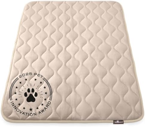 Paw Inspired Washable Padded Crate Mats for Dogs, Beige, 47x29 Inch by HOME