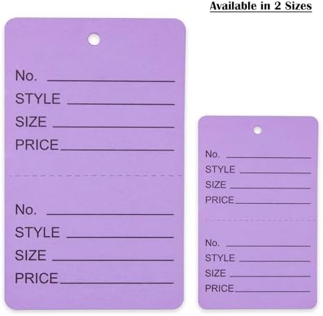 1000 Qty 1 3/4 x 2 7/8 (44x73mm) Assorted Unstrung Colored Price/Receipt Tags w/Easy-Tear Stub (Consignment/Merchandise/Clothing/Jewelry/Laundry/Sales) – Number/Style/Size/Price - Image 4