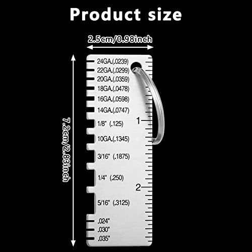 Konohan Double Sided Wire Thickness Gauge Tool for Metal, Silver - Image 3
