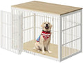 Lyromix 54" Dog Crate Furniture with Foldable Door, Natural Beech by Lyromix