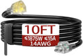 Skrizcable 14/3 10 FT Extension Cord Outdoor, Black Power Cord by Skrizcable