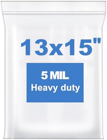 20 PCS 13"x15" 5Mil Large Clear Zip Seal Lock Poly Plastic Reclosable Bags by somogaclearzipbags