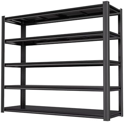 Garage Shelving, 5000LBS Storage Shelves, Metal Shelves, 5 Tier Adjustable Heavy Duty Shelving for Garage Warehouse School Commercial Business, 62" W x 24" D x 84" H by LIJIUHOME