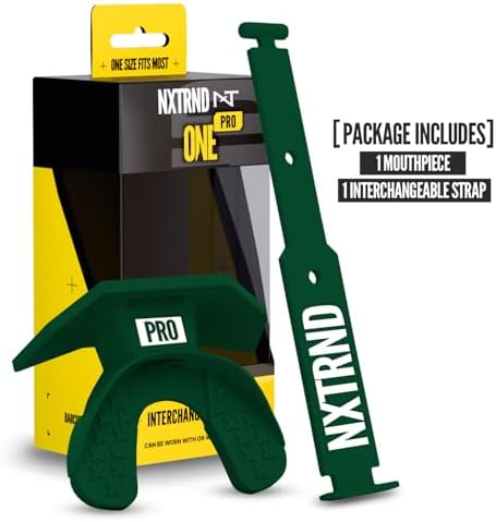 Nxtrnd One Pro Football Mouth Guard, Interchangeable Strap, Fits Adult & Youth (Dark Green) - Image 5