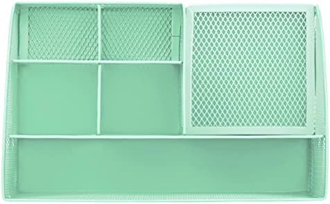 Annova Mesh Desk Organizer Office with 7 Compartments + Drawer/Desk Tidy Candy/Pen Holder/Multifunctional Organizer (Green23) - Image 6