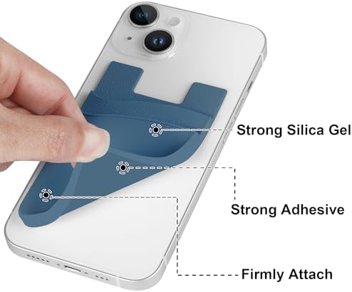 Senose Phone Wallet, Phone Card Holder Stick On Silicone Credit Card Holder - Image 6