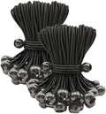 ABINLIN Ball Bungee Cords 6 Inch, 100 Pcs Bungee Cords with Balls, Black by ABINLIN