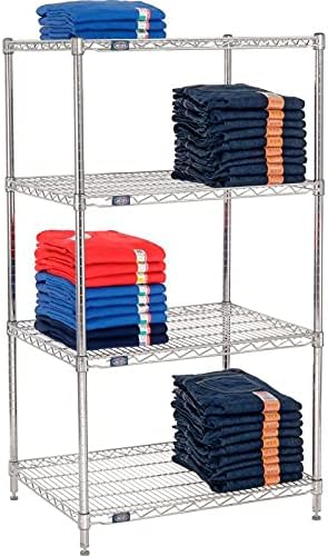Nexel Adjustable Wire Shelving Unit, 4 Tier, Commercial Dry Storage Rack, 24" x 30" x 54", Chrome - Image 7