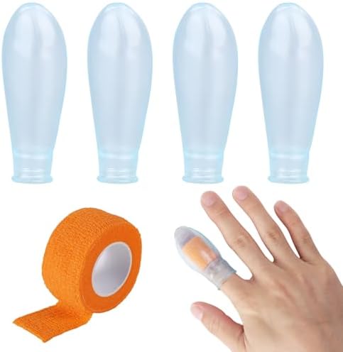 4pcs Waterproof Finger Protectors, Reusable Silicone Finger Cover Sleeve by Unknown