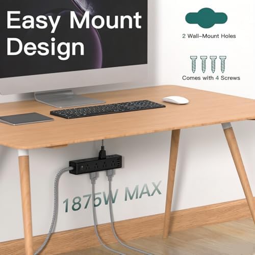 25FT Extra Long Extension Cord, Power Strip with 12 AC Outlet & 4 USB Ports - Image 6