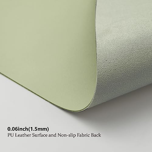 Leather Desk Mat - Non-Slip PU Pad for Office and Home - Organization Accessory - Ideal for Large Mouse Pads (Light Green, 31.5" x 15.7") - Image 4