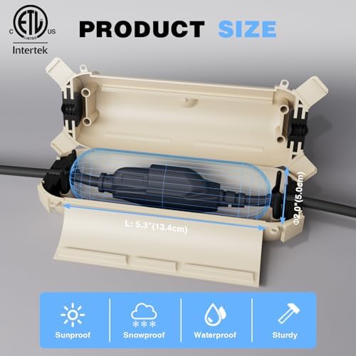 [3 Pack] Flemoon Outdoor Extension Cord Safety Cover with Waterproof Seal - Image 3