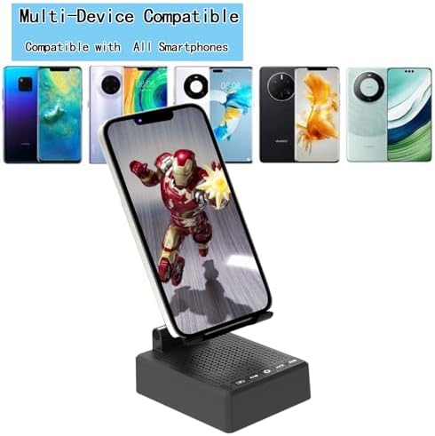 Birthday Gifts for Mother Father ,Cell Phone Stand with Wireless Bluetooth Speaker and Antislip Base HD Surround Sound for Home and Outdoors with Bluetooth Speaker for Desk Compatible with iPhone - Image 4