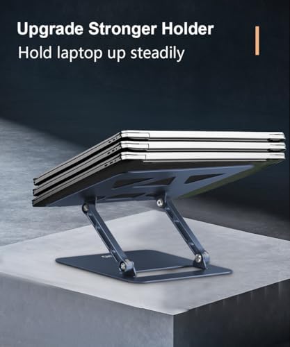 Aoviho Adjustable Laptop Stand for Desk,Portable Laptop Stand Holder and Riser,Foldable Aluminum Notebook Computer Stands for MacBook Air Pro HP Lenovo Dell Samsung Chromebook, 10-15.6 inch,Navy Blue - Image 5