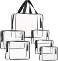 6Pcs Crystal Clear PVC Travel Toiletry Bag Kit for Women Men, Cosmetic Bags by ROYBENS
