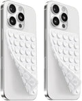 (2 Pack) Silicone Suction Cup Phone Case Mount Double Sided, White & White by Mnyatr