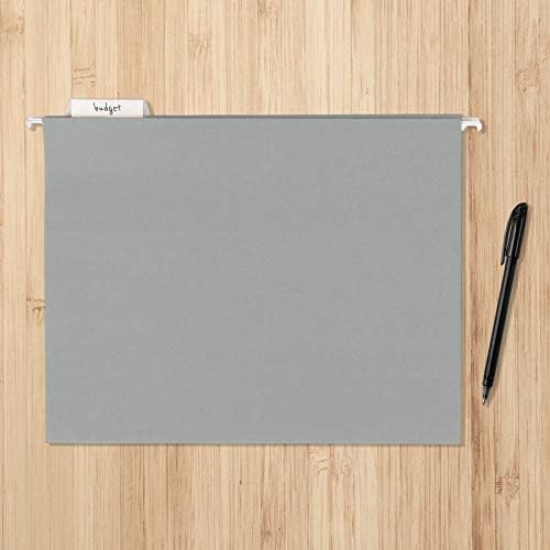 Amazon Basics Hanging File Folders with Adjustable Tabs for Document Organization, Letter Size, Gray, 25-Pack - Image 5