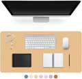 Leather Desk Pad Protector,Non-Slip Desk Pad(Apricot, 35.4" x 17") by CADONO