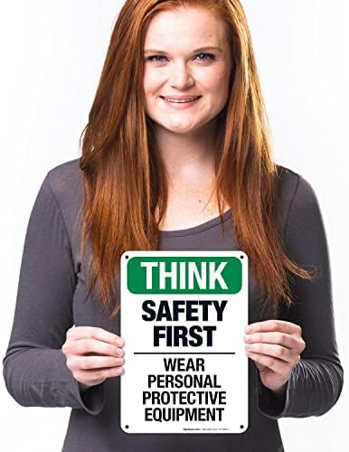 Think Safety First Wear Personal Protective Equipment Sign, - Image 2