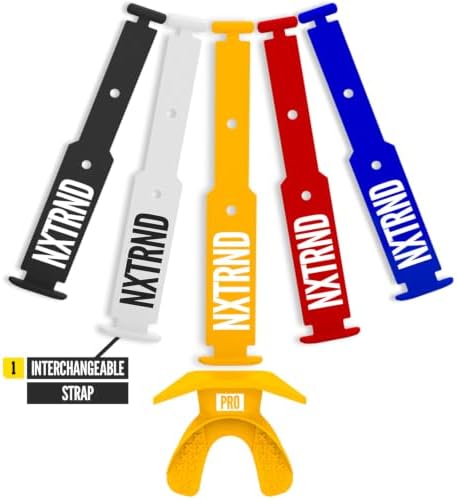 Nxtrnd One Pro Football Mouth Guard, Interchangeable Strap, Fits Adult & Youth (Yellow) - Image 4