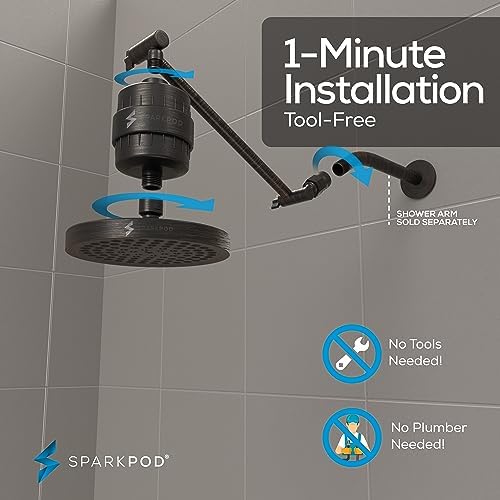 SparkPod Filtered Shower Head & 11" Shower Arm, 6" Round, Oil-Rubbed Bronze - Image 5