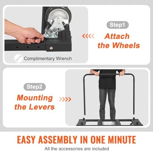 VEVOR Folding Table Cart, Heavy Duty Table Trolley with 5" Swivel Wheels, 1800 LBS Drywall Dolly Cart for Garage, Home, Warehouse, Party Event Hotel Furniture 10 Table Capacity - Image 5