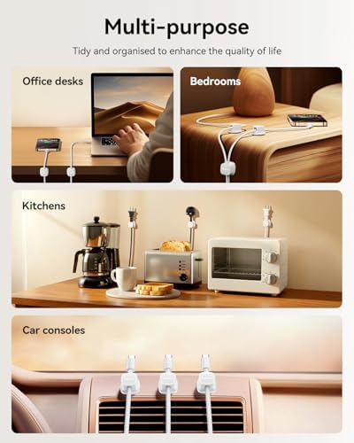 Rocoren 12‑Pack Magnetic Smooth Adjustable Cable Clips Cord Organizer - Image 3