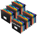 7-Pockets Hanging File Folder with Retractable Hooks for Filing Cabinet, Letter Size Expandable Accordion File Organizer with Elastic Band for File Frame or On-The-Go Use (6 Pack) by TRANBOTrustBest