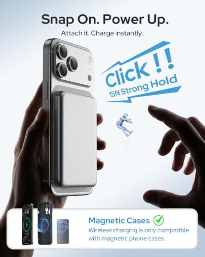 for Magsafe Portable Charger, 5000mAh Slim Wireless Magnetic Power Bank - Image 2