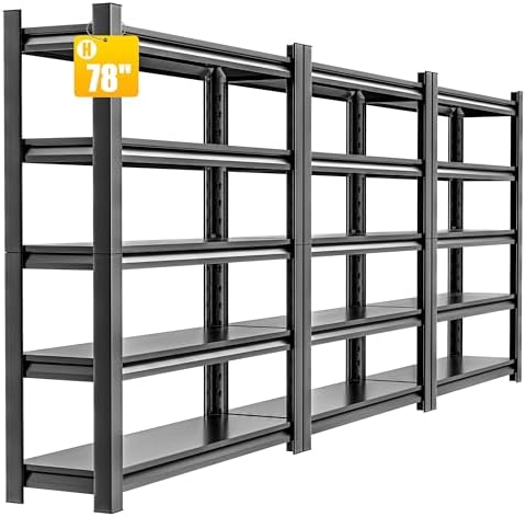 Garage Shelving, 40"W x 16"D x 78"H, Heavy Duty Metal Storage Shelves by HzdbhdGarageShelving