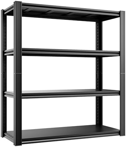 4-Tier 40" W x 20" D x 60" H Garage Shelving Garage Storage Shelves 2200LBS Metal Industrial Shelf Adjustable Heavy Duty Shelving Storage Rack Shelving Unit (Black) by cynnda
