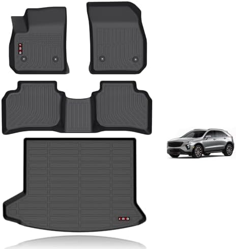 KELCSEECS Floor Mats & Cargo Liner Custom for 2019 2020 2021 2022 2023 2024 2025 2026 Cadillac XT4 All Weather Car Mats TPE Floor Liners XT4 Accessories by KELCSEECS
